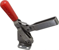 De-Sta-Co - 450 Lb Holding Capacity, Vertical Handle, Manual Hold Down Toggle Clamp - 57° Handle Movement, 99° Bar Opening, U-Bar, Flanged Base, Electro-Plated Zinc, Stainless Steel - USA Tool & Supply