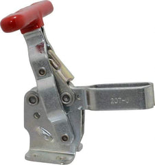 De-Sta-Co - 375 Lb Holding Capacity, Vertical Handle, Manual Hold Down Toggle Clamp - 57° Handle Movement, 99° Bar Opening, U-Bar, Flanged Base, Electro-Plated Zinc, Carbon Steel - USA Tool & Supply