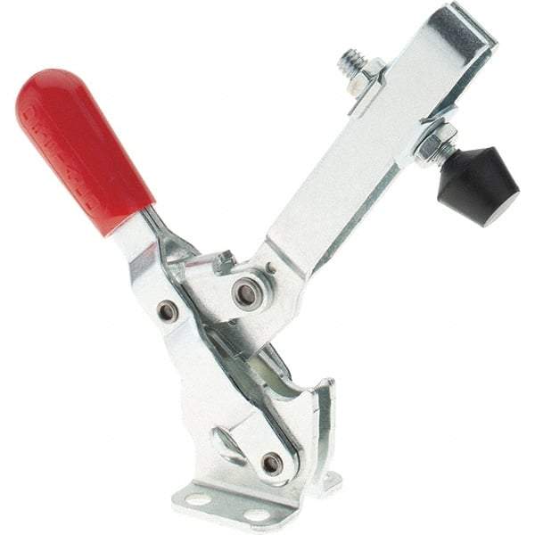 De-Sta-Co - 375 Lb Holding Capacity, Vertical Handle, Manual Hold Down Toggle Clamp - 57° Handle Movement, 99° Bar Opening, U-Bar, Flanged Base, Electro-Plated Zinc, Carbon Steel - USA Tool & Supply