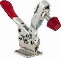De-Sta-Co - 500 Lb Holding Capacity, Horizontal Handle, Manual Hold Down Toggle Clamp - 70° Handle Movement, 92° Bar Opening, U-Bar, Flanged Base, Electro-Plated Zinc, Carbon Steel - USA Tool & Supply