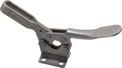 De-Sta-Co - 600 Lb Holding Capacity, Horizontal Handle, Manual Hold Down Toggle Clamp - 70° Handle Movement, 92° Bar Opening, U-Bar, Flanged Base, Electro-Plated Zinc, Stainless Steel - USA Tool & Supply