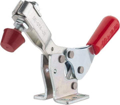 De-Sta-Co - 500 Lb Holding Capacity, Horizontal Handle, Manual Hold Down Toggle Clamp - 56° Handle Movement, 91° Bar Opening, U-Bar, Flanged Base, Electro-Plated Zinc, Carbon Steel - USA Tool & Supply