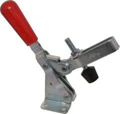 De-Sta-Co - 600 Lb Holding Capacity, Vertical Handle, Manual Hold Down Toggle Clamp - 58° Handle Movement, 103° Bar Opening, U-Bar, Flanged Base, Electro-Plated Zinc, Carbon Steel - USA Tool & Supply