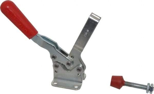 De-Sta-Co - 750 Lb Holding Capacity, Horizontal Handle, Manual Hold Down Toggle Clamp - 70° Handle Movement, 92° Bar Opening, U-Bar, Flanged Base, Electro-Plated Zinc, Carbon Steel - USA Tool & Supply