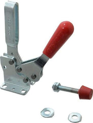 De-Sta-Co - 750 Lb Holding Capacity, Horizontal Handle, Manual Hold Down Toggle Clamp - 59° Handle Movement, 93° Bar Opening, U-Bar, Flanged Base, Electro-Plated Zinc, Carbon Steel - USA Tool & Supply