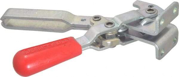 De-Sta-Co - 1,000 Lb Holding Capacity, Vertical Handle, Manual Hold Down Toggle Clamp - 67° Handle Movement, 120° Bar Opening, U-Bar, Flanged Base, Electro-Plated Zinc, Carbon Steel - USA Tool & Supply