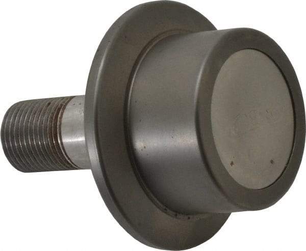 Osborn International - 1-3/4" Roller Diam x 1-3/16" Width, 3/4" Stud Diam x 1-3/4" Length, Flanged Concentric Stud Load Runner - Steel, 7/8" Thread Length, 3/4-16 Thread, 2-15/16" OAL, 1,100 Lb Dynamic Cap - USA Tool & Supply