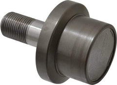 Osborn International - 2" Roller Diam x 1-11/16" Width, 7/8" Stud Diam x 2" Length, Flanged Concentric Stud Load Runner - Steel, 1-1/8" Thread Length, 7/8-14 Thread, 3-11/16" OAL, 1,620 Lb Dynamic Cap - USA Tool & Supply