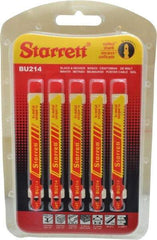 Starrett - 3" Long, 14 Teeth per Inch, Bi-Metal Jig Saw Blade - Toothed Edge, 5/16" Wide x 0.04" Thick, U-Shank, Wavy Tooth Set - USA Tool & Supply