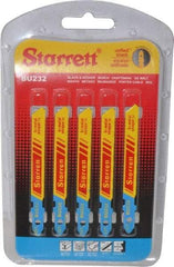 Starrett - 3" Long, 32 Teeth per Inch, Bi-Metal Jig Saw Blade - Toothed Edge, 5/16" Wide x 0.04" Thick, U-Shank, Wavy Tooth Set - USA Tool & Supply