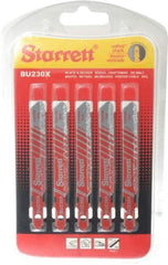 Starrett - 3" Long, Bi-Metal Jig Saw Blade - Continuous Edge, 5/16" Wide x 0.04" Thick, U-Shank - USA Tool & Supply