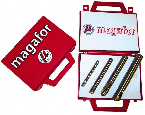 Magafor - 4 Piece 120° 1/4 to 5/8" Spotting Drill Set - USA Tool & Supply