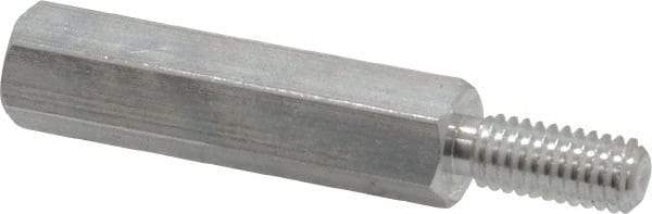 Electro Hardware - M4x0.70, 33.53mm OAL, 6mm Across Flats, Aluminum Hex Male/Female Circuit Board Standoffs - 11.1mm Thread Depth, 24mm Body Length, Uncoated - USA Tool & Supply