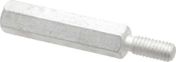Electro Hardware - M4x0.70, 34.53mm OAL, 6mm Across Flats, Aluminum Hex Male/Female Circuit Board Standoffs - 11.1mm Thread Depth, 25mm Body Length, Uncoated - USA Tool & Supply