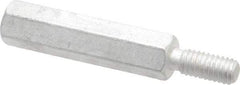 Electro Hardware - M4x0.70, 34.53mm OAL, 6mm Across Flats, Aluminum Hex Male/Female Circuit Board Standoffs - 11.1mm Thread Depth, 25mm Body Length, Uncoated - USA Tool & Supply
