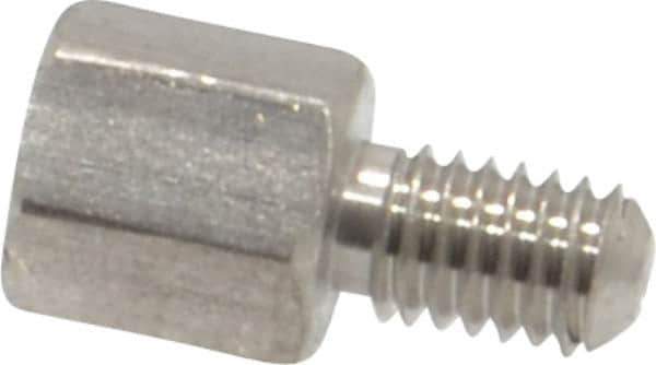 Electro Hardware - M3x0.50, 9.76mm OAL, 4.5mm Across Flats, Stainless Steel Hex Male/Female Circuit Board Standoffs - 6.4mm Thread Depth, 5mm Body Length, Uncoated - USA Tool & Supply