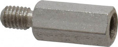 Electro Hardware - M3x0.50, 14.76mm OAL, 4.5mm Across Flats, Stainless Steel Hex Male/Female Circuit Board Standoffs - 6.4mm Thread Depth, 10mm Body Length, Uncoated - USA Tool & Supply