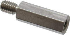 Electro Hardware - M3x0.50, 16.76mm OAL, 4.5mm Across Flats, Stainless Steel Hex Male/Female Circuit Board Standoffs - 6.4mm Thread Depth, 12mm Body Length, Uncoated - USA Tool & Supply