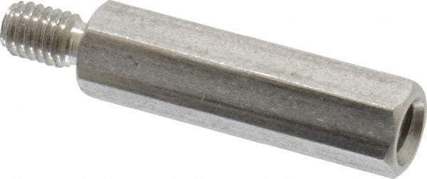 Electro Hardware - M3x0.50, 21.76mm OAL, 4.5mm Across Flats, Stainless Steel Hex Male/Female Circuit Board Standoffs - 6.4mm Thread Depth, 17mm Body Length, Uncoated - USA Tool & Supply
