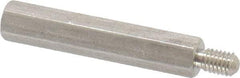 Electro Hardware - M3x0.50, 28.76mm OAL, 4.5mm Across Flats, Stainless Steel Hex Male/Female Circuit Board Standoffs - 6.4mm Thread Depth, 24mm Body Length, Uncoated - USA Tool & Supply