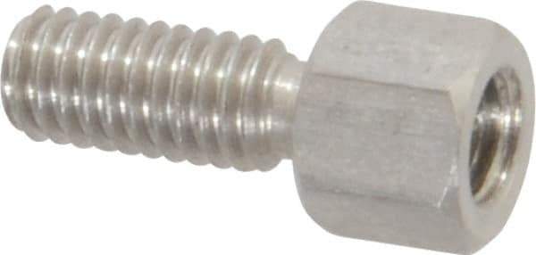 Electro Hardware - M4x0.70, 14.53mm OAL, 6mm Across Flats, Stainless Steel Hex Male/Female Circuit Board Standoffs - 11.1mm Thread Depth, 5mm Body Length, Uncoated - USA Tool & Supply