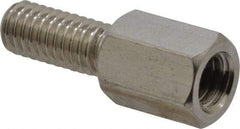 Electro Hardware - M4x0.70, 17.53mm OAL, 6mm Across Flats, Stainless Steel Hex Male/Female Circuit Board Standoffs - 11.1mm Thread Depth, 8mm Body Length, Uncoated - USA Tool & Supply