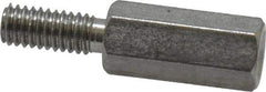 Electro Hardware - M4x0.70, 23.53mm OAL, 6mm Across Flats, Stainless Steel Hex Male/Female Circuit Board Standoffs - 11.1mm Thread Depth, 14mm Body Length, Uncoated - USA Tool & Supply