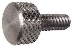 Electro Hardware - #6-32 Knurled Shoulderless Grade 303 Stainless Steel Thumb Screw - 5/8" OAL, 5/16" Head Diam x 3/16" Head Height, Uncoated - USA Tool & Supply