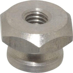 Electro Hardware - #10-32 UNF Thread, Uncoated, Grade 303 Stainless Steel Hex Thumb Nut - 11/32" Overall Height, 1/2" Head Diam - USA Tool & Supply