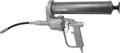 PRO-LUBE - 6,000 Max psi, Flexible Air-Operated Grease Gun - 14 oz (Cartridge) Capacity, 1/8 Thread Outlet, 40 Strokes per oz, Bulk, Cartridge, Filler Pump & Suction Fill, Includes 4 Jaw Coupler with Ball Check - USA Tool & Supply