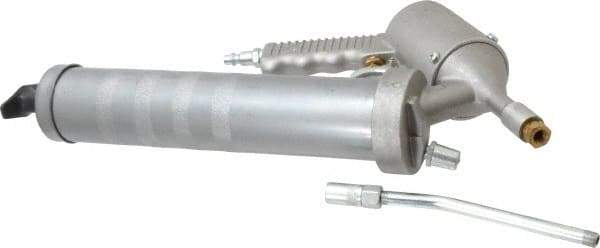 PRO-LUBE - 4,800 Max psi, Rigid Air-Operated Grease Gun - 14 oz (Cartridge) Capacity, 1/8 Thread Outlet, 40 Strokes per oz, Bulk, Cartridge, Filler Pump & Suction Fill, Includes 4 Jaw Coupler - USA Tool & Supply