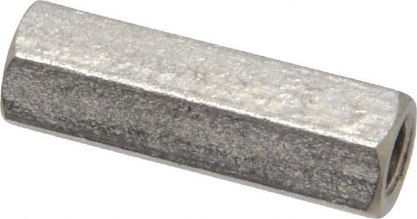 Electro Hardware - M4x0.70, 19mm OAL, 6mm Across Flats, Stainless Steel Hex Fully Threaded Female Circuit Board Standoffs - 19mm Thread Depth, 19mm Body Length, Uncoated - USA Tool & Supply
