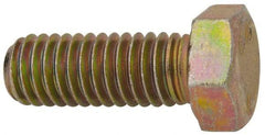 Made in North America - 3/8-16 UNC, 1" Length Under Head Hex Head Cap Screw - Grade 8 Alloy Steel, Zinc-Plated Finish, 9/16" Hex - USA Tool & Supply