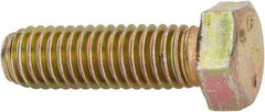 Made in North America - 3/8-16 UNC, 1-1/4" Length Under Head Hex Head Cap Screw - Grade 8 Alloy Steel, Zinc-Plated Finish, 9/16" Hex - USA Tool & Supply
