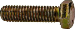 Made in North America - 3/8-16 UNC, 1-3/8" Length Under Head Hex Head Cap Screw - Grade 8 Alloy Steel, Zinc-Plated Finish, 9/16" Hex - USA Tool & Supply