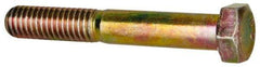 Made in North America - 1/4-20 UNC, 3" Length Under Head Hex Head Cap Screw - Grade 8 Alloy Steel, Zinc-Plated Finish, 7/16" Hex - USA Tool & Supply