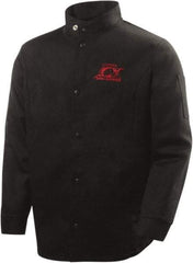 Steiner - Size XL Welding & Flame Resistant/Retardant Jacket - Black, Cotton, Snaps Closure, 52 to 54" Chest - USA Tool & Supply