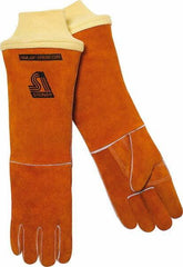 Steiner - Size L Cotton/Foam Lined Cowhide Welding Glove - 18" OAL, Knit Wrist Cuff, Thumb Strap, For General Welding - USA Tool & Supply