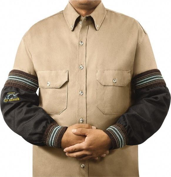 Steiner - Size Universal, Black Carbon Fiber Knit Welding Sleeve - 18" Long Sleeve, Elastic Opening at Both Ends - USA Tool & Supply