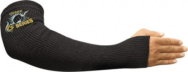 Steiner - Size Universal, Black Carbon Fiber Knit Welding Sleeve - 18" Long Sleeve, Made with Thumb Hole - USA Tool & Supply