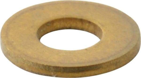Value Collection - #4 Screw, Brass Standard Flat Washer - 0.12" ID x 0.281" OD, 0.025" Thick, Plain Finish - USA Tool & Supply