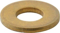 Value Collection - #4 Screw, Brass Standard Flat Washer - 0.12" ID x 0.281" OD, 0.025" Thick, Plain Finish - USA Tool & Supply
