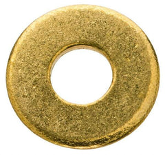 Value Collection - #10 Screw, Brass Standard Flat Washer - 0.2" ID x 1/2" OD, 0.04" Thick, Plain Finish - USA Tool & Supply