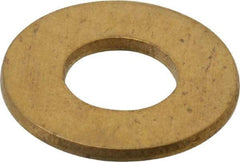 Value Collection - #10 Screw, Brass Standard Flat Washer - 0.2" ID x 0.437" OD, 0.036" Thick, Plain Finish - USA Tool & Supply