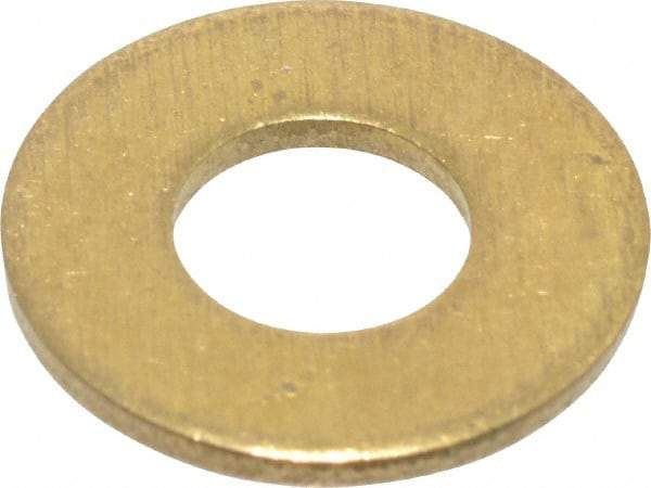Value Collection - #12 Screw, Brass Standard Flat Washer - 0.228" ID x 1/2" OD, 0.04" Thick, Plain Finish - USA Tool & Supply