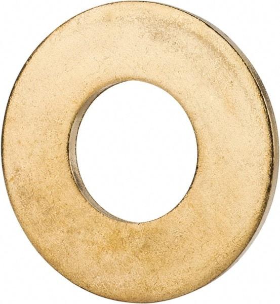 Value Collection - 5/8" Screw, Brass Standard Flat Washer - 0.687" ID x 1-1/2" OD, 0.102" Thick, Plain Finish - USA Tool & Supply