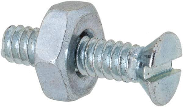 Value Collection - #6-32 UNC, 5/8" OAL Slotted Drive Machine Screw - Flat Head, Grade 2 Steel, Zinc-Plated Finish, Without Washer - USA Tool & Supply