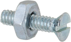 Value Collection - #6-32 UNC, 5/8" OAL Slotted Drive Machine Screw - Flat Head, Grade 2 Steel, Zinc-Plated Finish, Without Washer - USA Tool & Supply