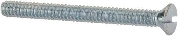 Value Collection - #6-32 UNC, 1-1/2" OAL Slotted Drive Machine Screw - Flat Head, Grade 2 Steel, Zinc-Plated Finish, Without Washer - USA Tool & Supply