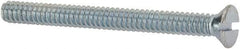 Value Collection - #6-32 UNC, 1-1/2" OAL Slotted Drive Machine Screw - Flat Head, Grade 2 Steel, Zinc-Plated Finish, Without Washer - USA Tool & Supply
